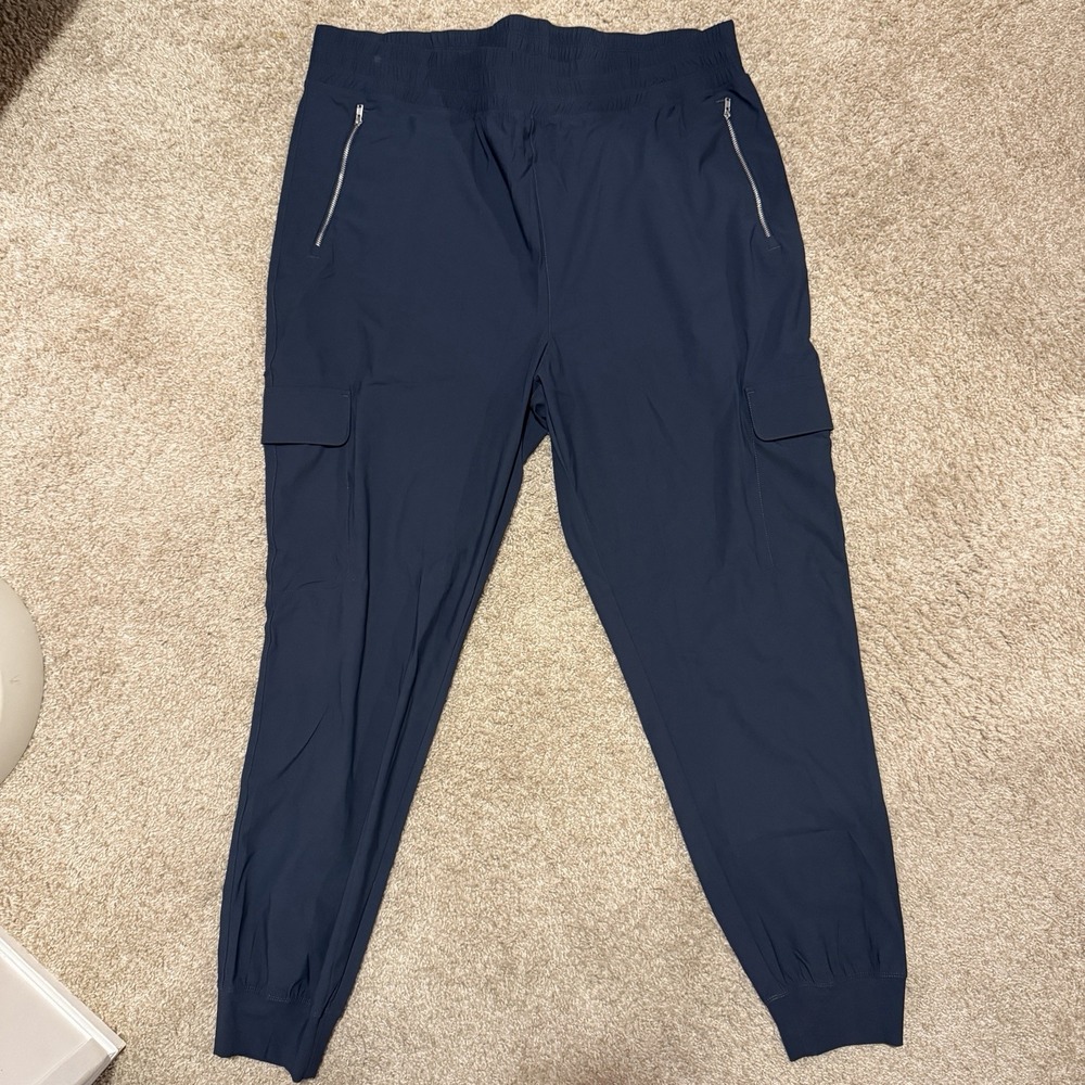 Women's Old Navy High Rise Pull On Jogger SleekTech Navy Blue Size XL Tall NWOT